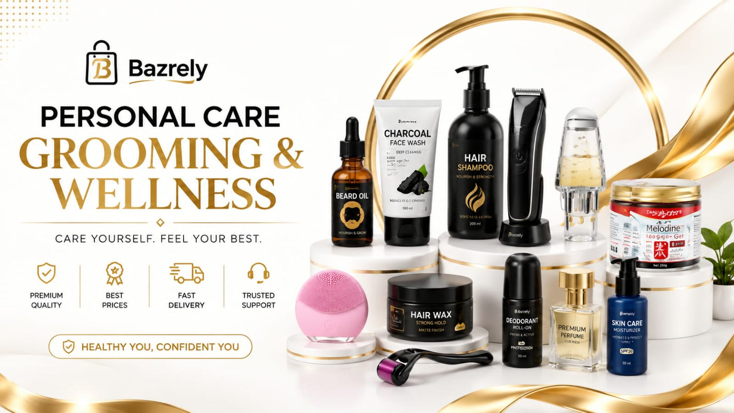 Personal Care Collection – Grooming Essentials with Comb, Trimmer and Razor in Storage Crate
