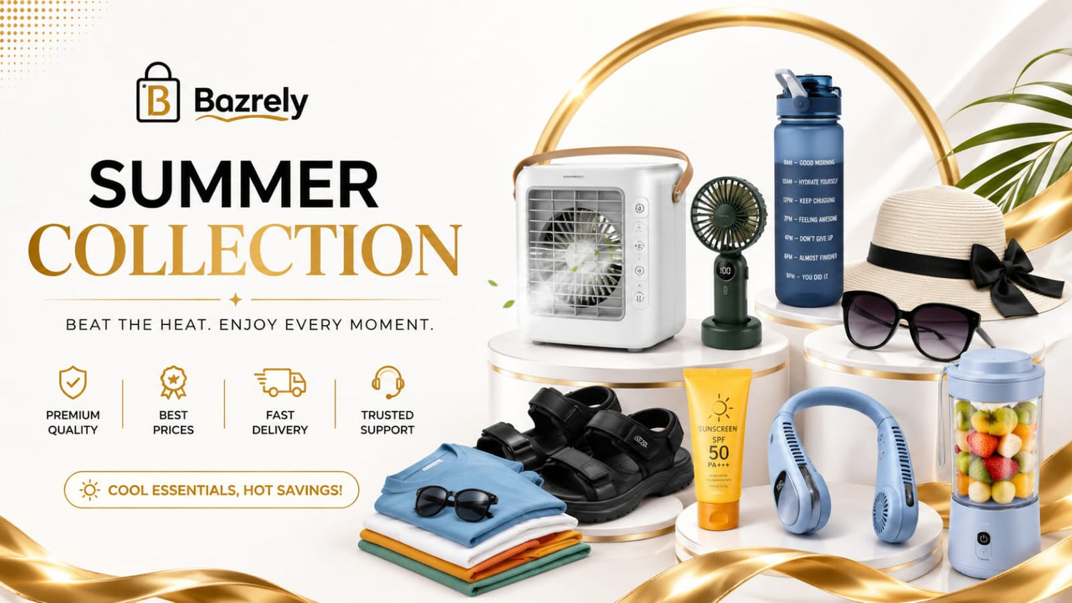 Summer Collection – Portable Fans, Humidifier and Sunglasses for Hot Weather Essentials