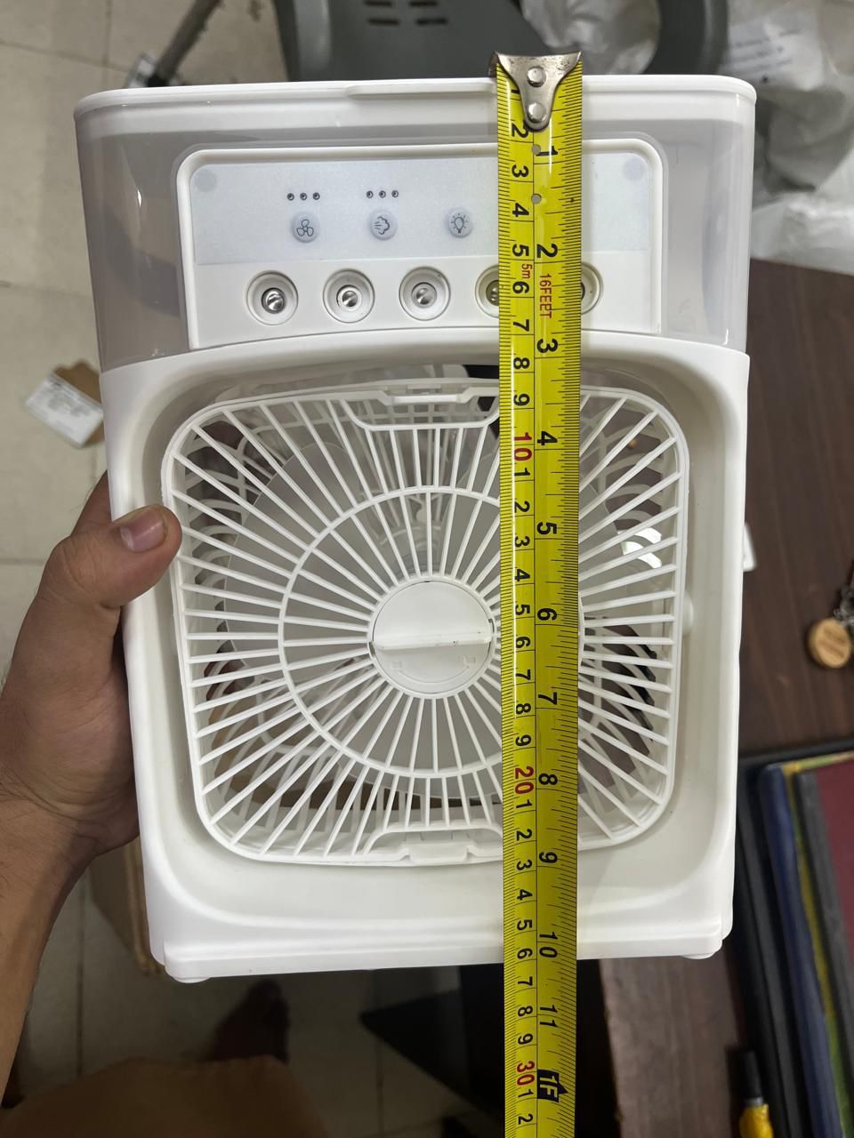 Air Cooler Fan Size and Dimensions with Measuring Tape