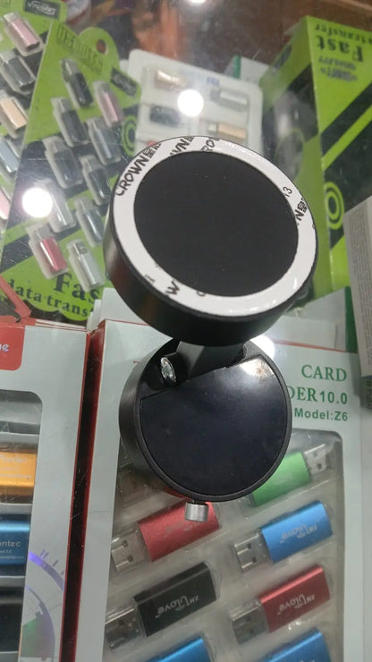 Magnetic phone mount attached in car, side view