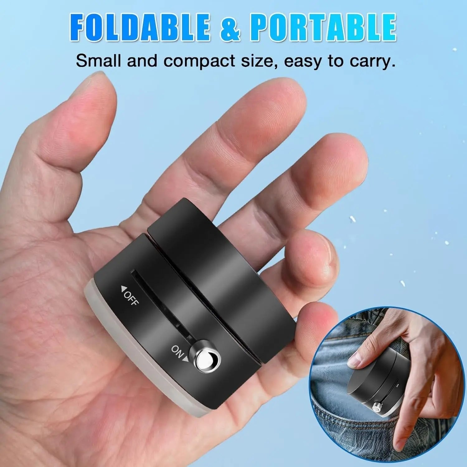 Compact magnetic phone mount held in hand