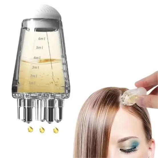 Portable Hair Oil Applicator Comb - Scalp Massager with Oil Dispenser Bottle