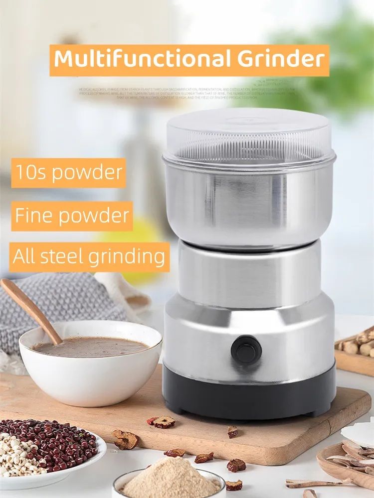 Stainless Steel Electric Spice Grinder for Home Kitchen Use