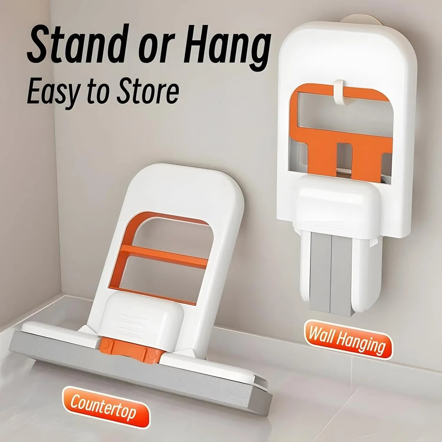 Foldable Desktop Mop with Stand - Compact Storage Design