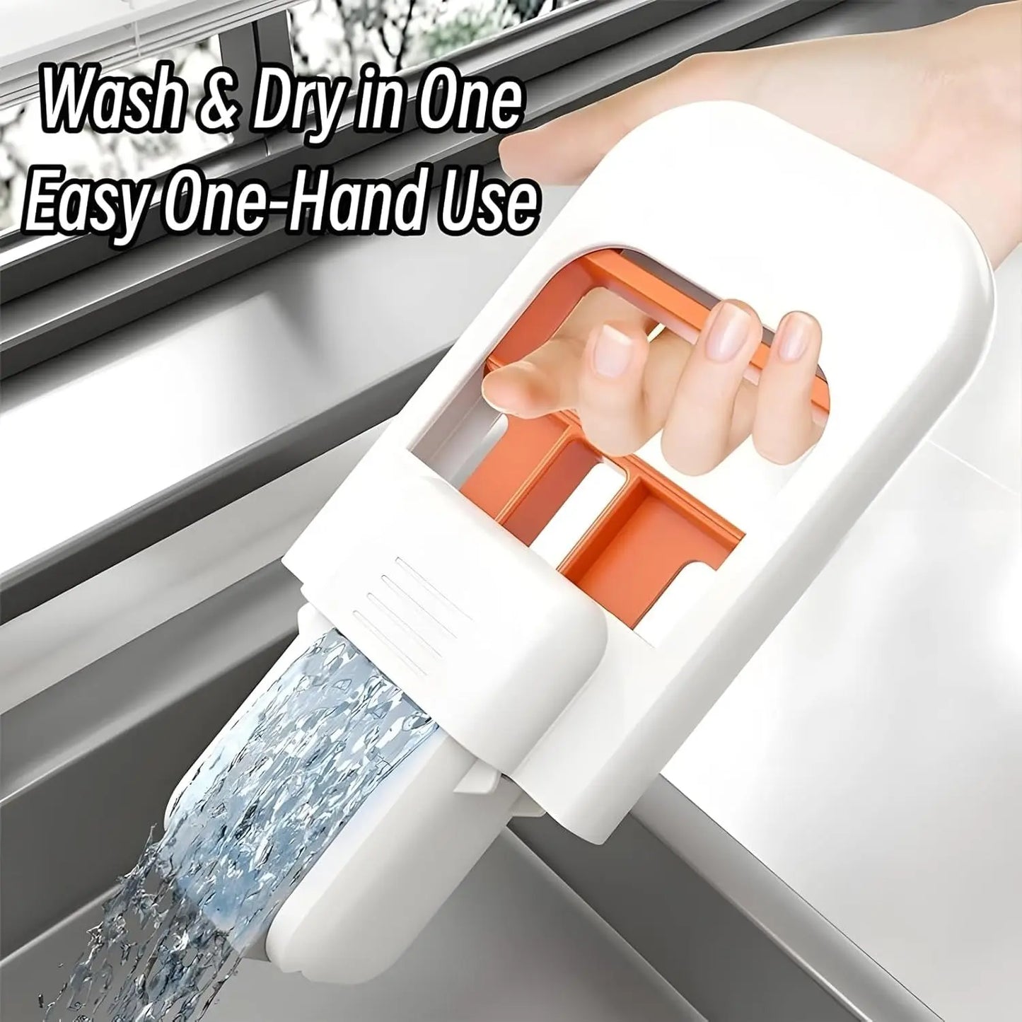 Mini Squeegee Wiper in Use - Cleaning Window and Glass Surface
