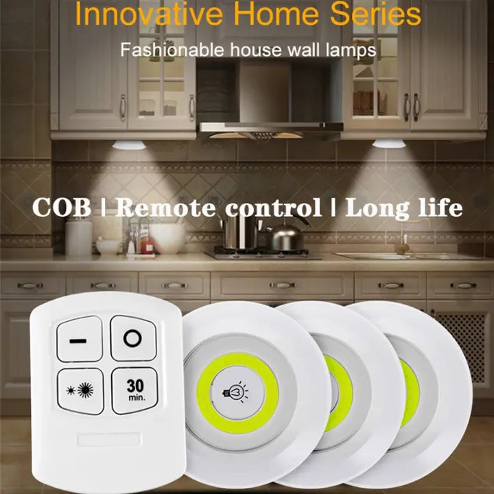 Foldable LED cabinet wall lamp with COB light and remote control